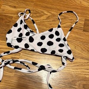 White with black dots bikini top